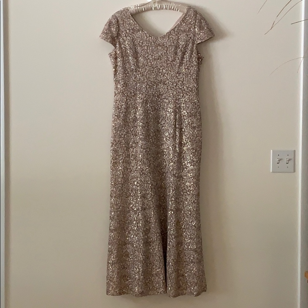 Alex Evenings Champagne long dress
